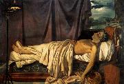 Joseph Denis Odevaere Lord Byron on his Death-bed Spain oil painting artist
